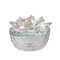Kingston Living 4&#x22; Clear and Pink Lotus Design Trinket Box